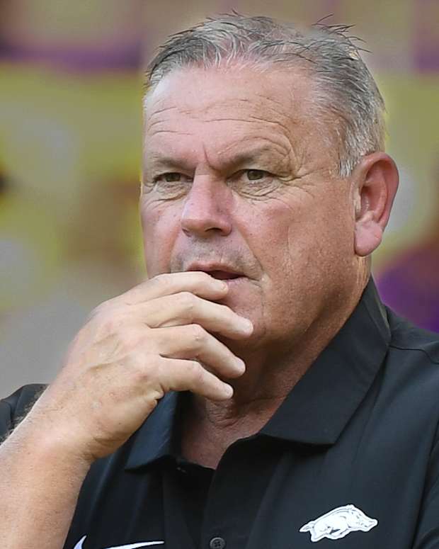 Razorbacks coach Sam Pittman before game with LSU on Saturday